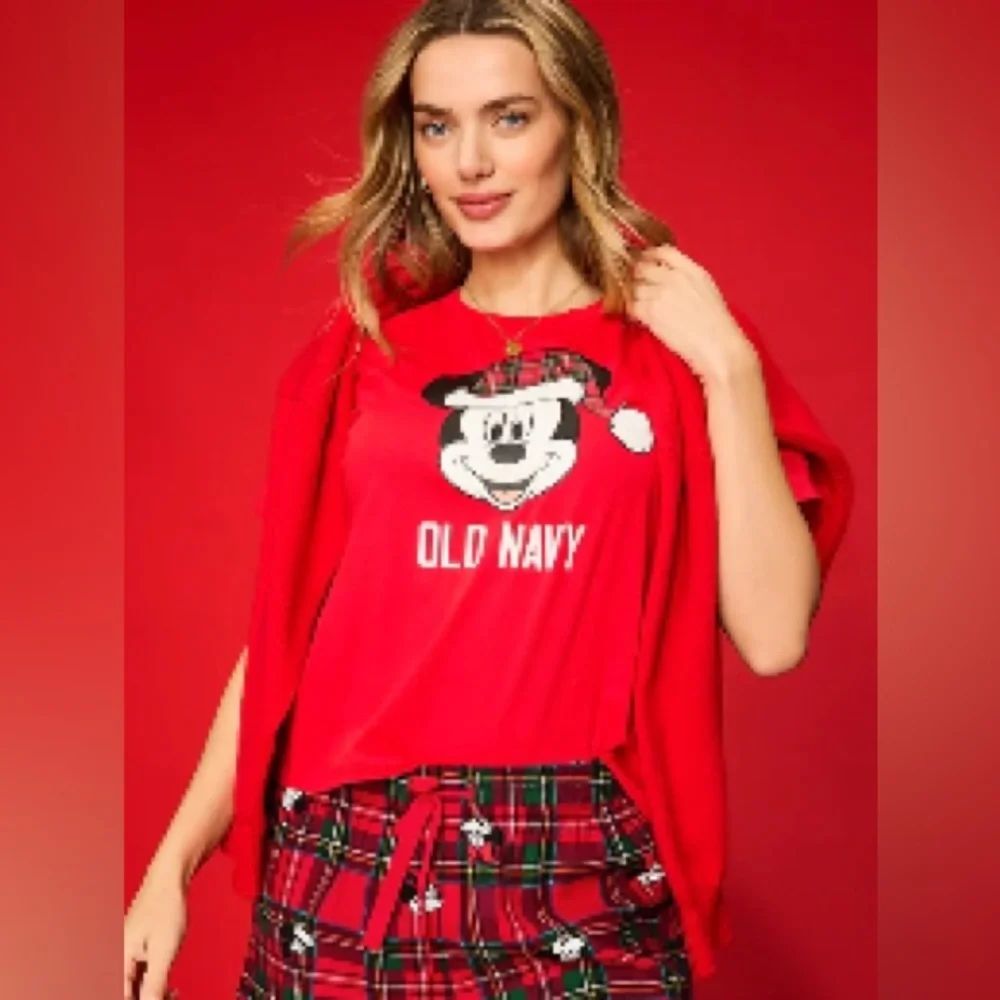 Old Navy x Disney Mickey & Friends Red Flannel Boxer Shorts - Picture 2 of 7